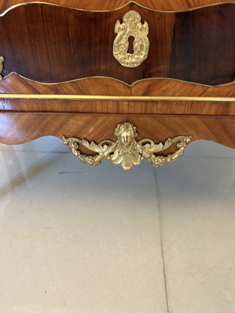 Outstanding Quality Antique Victorian French Marble Top Commode Chest of Drawers - Image 9